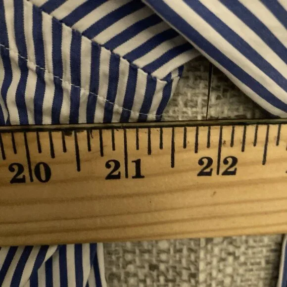 Polo Ralph Lauren Button Down Blue/White Striped Mens L Classic Fit Shirt Pony - Picture 2 of 5